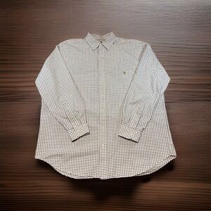 Ralph Lauren Shirt Mens XLT Tall Classic Fit Button Down Plaid Check Pony Logo